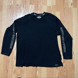 Vintage Black Harley Davidson Long Sleeve Shirt Size 3XL 100% cotton Pull Up